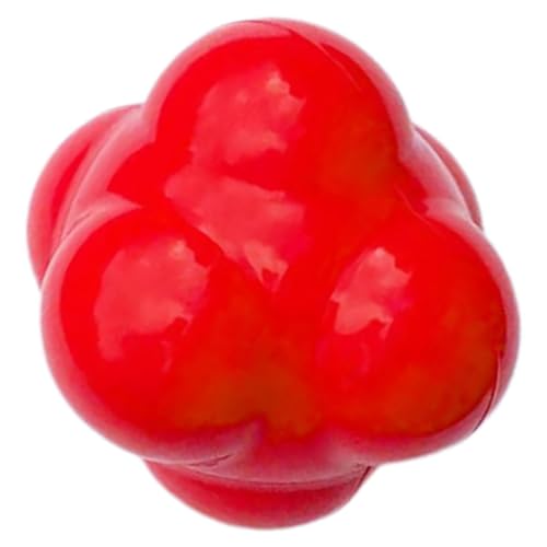 Hexagonal Reaction Training Ball Red 68mm Silicone Agility Fitness Ball for Hand-Eye Coordination Speed Workout and Sports Training