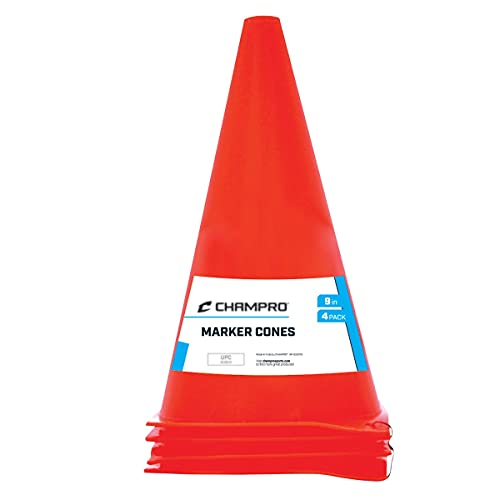Champro Marker Cone Plastic, Set of 4 (Orange, 9-Inch)