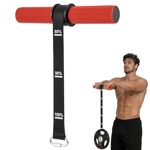 LIZAAL Forearm Strengthener & Wrist Roller，Forearm Exerciser with Thicker Silicone Handle, Forearm Trainer with Heavy-Duty Nylon Strap, Ideal for Muscle Building,Grip Strength and Recovery Training - color: Red
