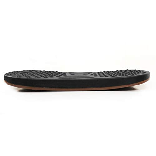 Seville Classics airLIFT Premium Anti Fatigue Wooden Balance Wobble Board Mat w/Massage Points, for Office Standing Desk, Home, Exercise, Therapy, Sports Training, Black, 20"W x 14"D - size: 20"