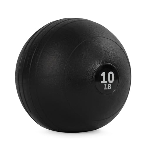Titan Fitness Rubber Slam Ball, Dead Weight Ball Absorbs Impact, Minimal Bounce, Textured Surface for Strength and Conditioning, Cardio Workouts, Full Body Workout - style: 10 LB