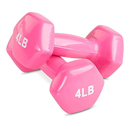 Amazon Basics Vinyl Coated Dumbbell Hand Weights - style: 4 Pounds, Pair