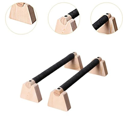 Vaveren 2 Pieces Push up Bar Wooden Parallettes Bar Pushup Handles Portable Anti Slip Push up Stand for Exercise Gymnastics Workout - size: 40CM