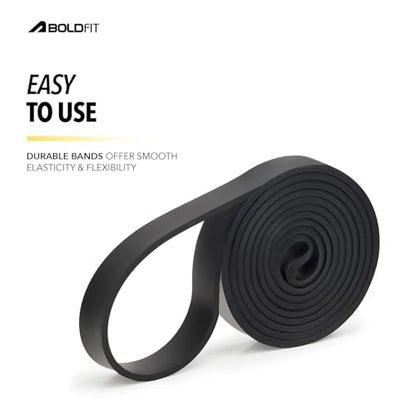 Boldfit Heavy Resistance Band for Exercise & Stretching, Pull Up Band Suitable in Home & Gym Workout, Power Bands for Men & Women. (Black 15-30 kg Resistances)(Material: Natural Rubber )