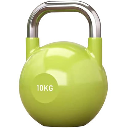 Kettlebell Weights Men's Strength Training Competitive Kettle Bells, Gym Sports Shaping Equipment, Flat Bottom, Swing/Squat/Jerk(Dark green-10kg)