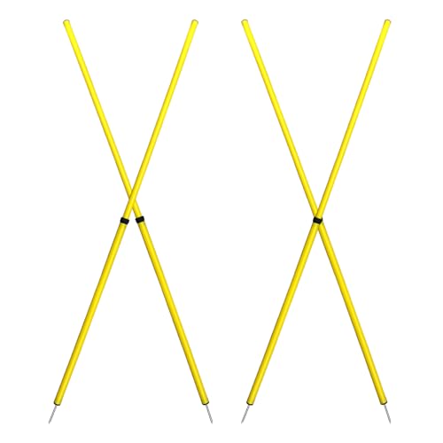 BlueDot Trading Soccer Agility Poles | Telescopic, Fixed & Collapsible Options (4, 6, 8 Piece Sets) Speed Training Poles for Agility Drills, Outdoor Games, Football & Sport Training Equipment - size: 4, style: Adjustable