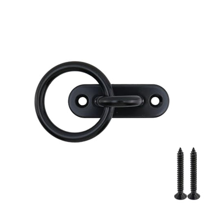 Semetall M6 Black Ceiling-Wall Mount Hook & Pad Eye Plate - 4 Pack 304 Stainless Steel Deck Hardware, Heavy Duty Anchor Rings for Boat Rigging, Yoga Swings, Hammocks & Marine Suspension(Oval) - size: M6 - Oval