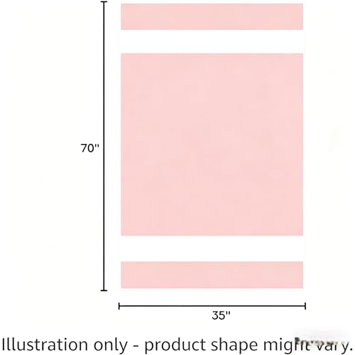 Microfiber Bath Towel 35x70in - Ultra Soft Quick Dry, Lightweight for Gym, Spa, Travel | Hotel Grade & Multi-Use| Single Pack - color: Pink and White Stripe, size: 35*70 Inches