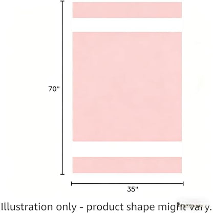 Microfiber Bath Towel 35x70in - Ultra Soft Quick Dry, Lightweight for Gym, Spa, Travel | Hotel Grade & Multi-Use| Single Pack - color: Pink and White Stripe, size: 35*70 Inches