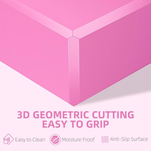 Large Foam Yoga Block 1 Pack, 9x6x4 Sturdy Pilates Block, Workout Block, Non Slip Surface Yoga Brick for Pilates Meditation, Stretching and Toning - color: PINK
