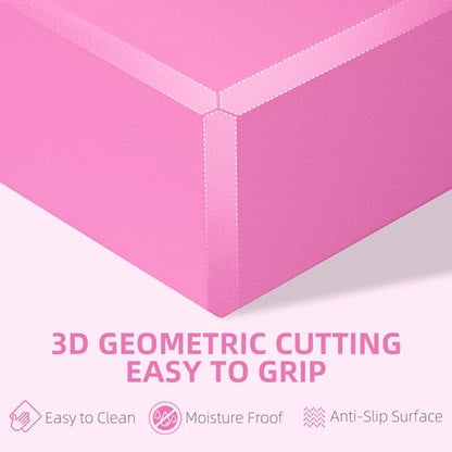 Large Foam Yoga Block 1 Pack, 9x6x4 Sturdy Pilates Block, Workout Block, Non Slip Surface Yoga Brick for Pilates Meditation, Stretching and Toning - color: PINK