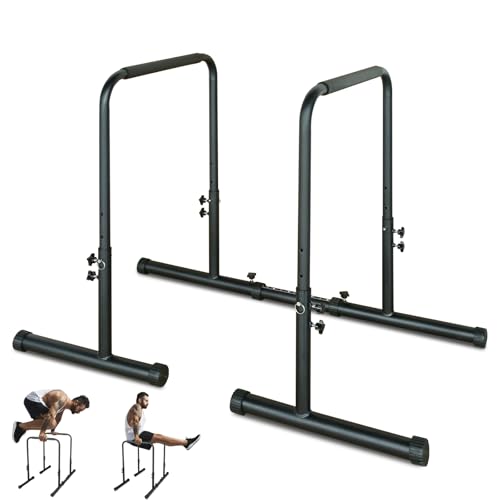 Power Tower Dip Station Pull Up Bar Stand Adjustable Height Heavy Duty Multi-Function Fitness Training Equipment
