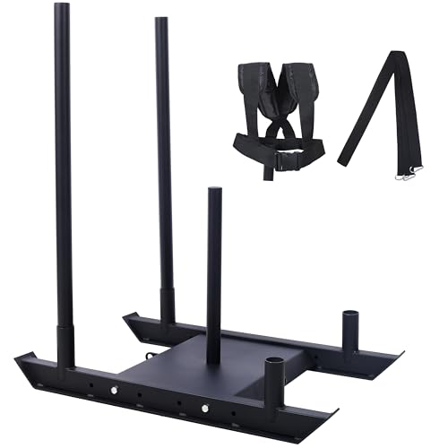 Weight Sled, Fitness Sled, Power Workout Sled, Fitness Strength Pull & Push Training Sled, Speed Improvement Sled Equipment for Athletic Exercise, Speed Improvement and Strength Training, Black