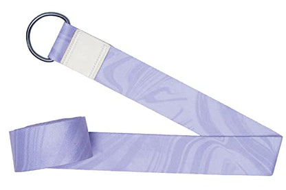 yogadesignlab | The Yoga Strap | Luxurious, Extra Long, Super Soft, Eco Printed | Studio Quality, Adjustable | Safely Stretch Further and Hold Longer | 8 ft Long - color: Lavender, size: 240cm