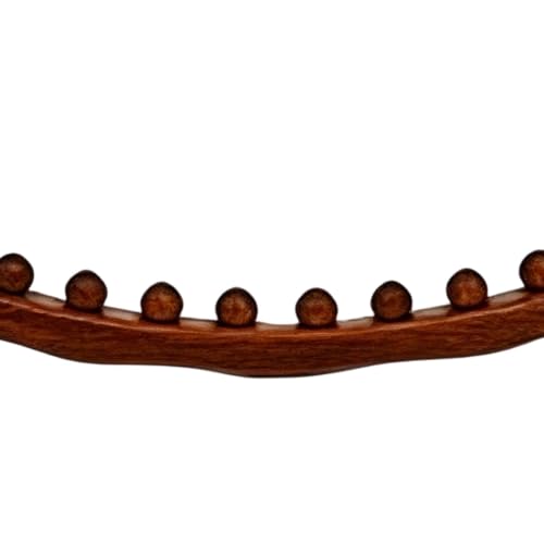 Wood Massage Stick | 8-Bead Scraping Massage | Handheld Body Massager Tool | for Women Men Runners Athletes Fitness Lovers Weightlifters Dancers Gym Home Office Apartment Salon
