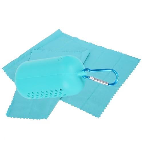 Microfiber Cooling Towel with Silicone Case Breathable and Absorbent Quick-Dry Sport Towel for Gym, Running & Travel(Blue) - color: Blue