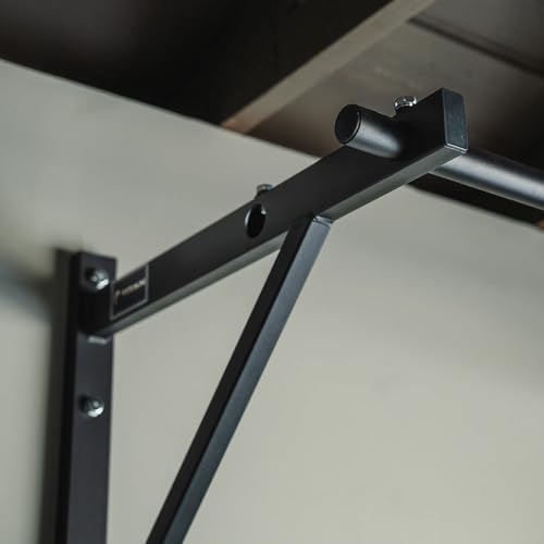 Titan Fitness Adjustable Depth 52" Wall Mounted Pull Up Bar, 14" or 22" From Wall, Rated 400 LB, Home or Garage Gym Chin Up Workout Training Station, Upper Body Workout