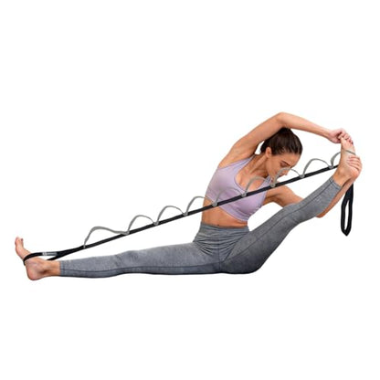 Half-Elastic Stretch Straps with 11 Loops, Stretching Strap for Physical Therapy, Multi-Loop Yoga Strap Fitness Exercise Strap for Yoga, Pilates, Dance, Flexibility&Exercise