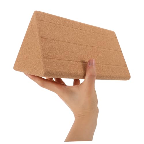 Outanaya Cork Yoga Brick 7.87X4.72X4.72In Triangle Shape Non-Slip Yoga Block for Fitness Training Stretching Abdominal Exercise and Dance Practice