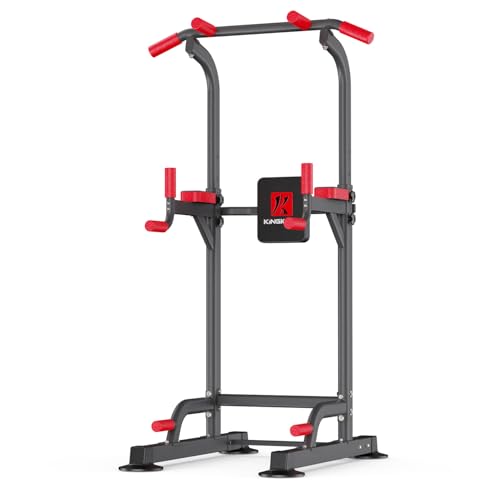 K KiNGKANG Power Tower Pull Up Bar Station, Load 450 lbs with 6-Height Adjustment Workout Dip Station for Home Gym Fitness Equipment