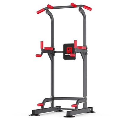K KiNGKANG Power Tower Pull Up Bar Station, Load 450 lbs with 6-Height Adjustment Workout Dip Station for Home Gym Fitness Equipment