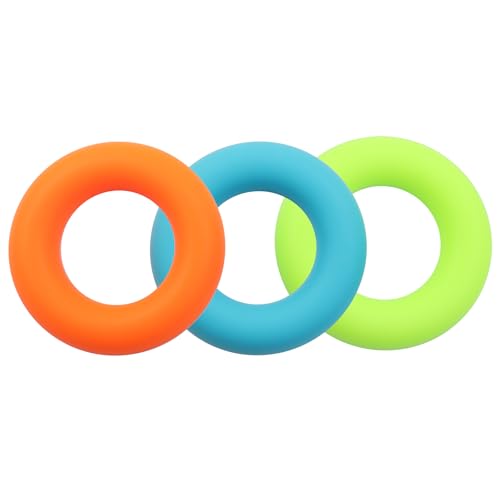 3 Pack Silicone Grip Strength Trainer Ring Set - Hand Grip Trainer Grip Strengthener for Enhanced Muscle Strength & Rehabilitation(3 Resistance Levels)