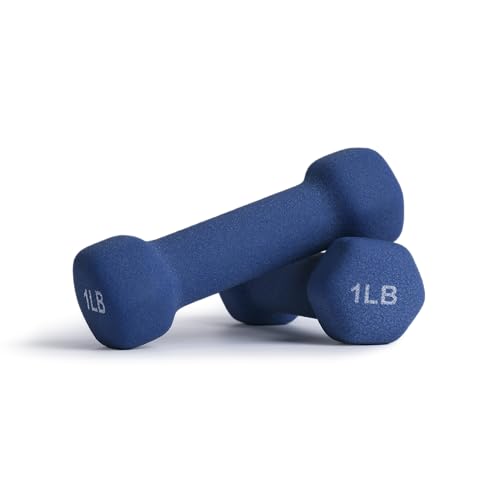 Portzon Dumbbells Neoprene with Non Slip Grip weight for Total Body Workout Exercise and Muscle Toning Compatible with of 2 Set,1-15 LB, Anti-Slip, Anti-roll, Hex Shape - color: Dark Slate Blue, size: 01-Pound,Pair