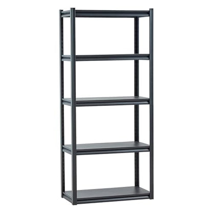 VEVOR Storage Shelves, 2000 lbs, 5 Tier Garage Storage Shelving, 16" D x 32" W x 72" H Adjustable Metal Shelves for Garage Shelves Utility Rack Shelf, Ideal for Kitchen, Warehouse, Basement, Black - size: 16" D x 32" W x 72" H
