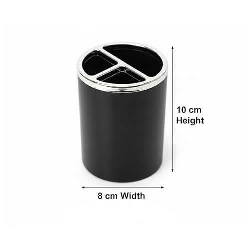 Black Pencil Holder for Desk | 3 Compartments Pencil Cups for Classroom, Home, Office Desks, Meeting Room | Pen Cup Holder for Desks & Decorative Pen Holders for Desk Cute Office Supplies - style: Style E