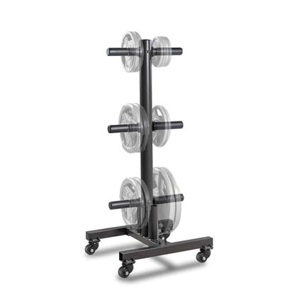 Marcy Olympic Weight Plate Tree for 2-Inch Plates Weight Storage Rack - color: Square w/ Wheels - Black