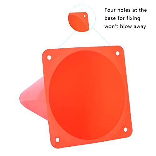 Alyoen 9 inch Orange Traffic Cones, Plastic Sports Cones, Soccer Training Cones for Outdoor Activity & Festive Events (Sets of 10/15/ 20)