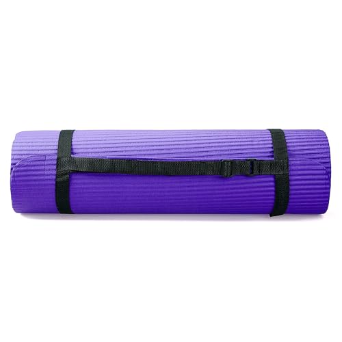 BalanceFrom 7-Piece Yoga Set with 71x24x0.5 Inches Extra Thick Mat and Carrying Sling – Includes 2 Blocks, Stretch Strap, 2 Towels, and Knee Pad for Home, Studio, and Gym Workouts