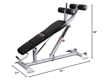 Pro ClubLine (SAB500B) Ab Bench by Body-Solid - Adjustable Sit Up/Weight Bench for Full Abdominal, Decline, Incline, and Flat Exercise, Black Finish