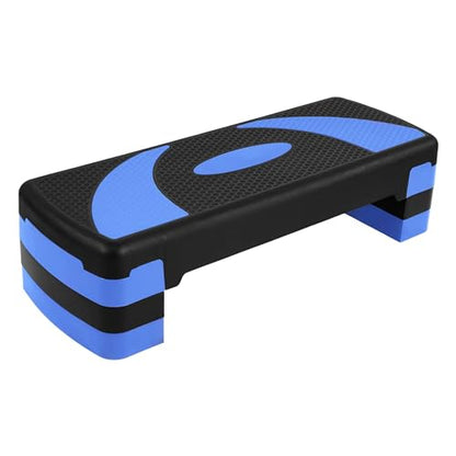 BalanceFrom 31-inch Aerobic Step Platform Trainer with 3 Adjustable Risers - color: Blue