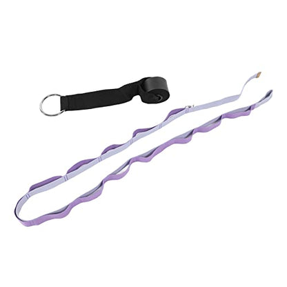 Yoga Stretching Strap, Yoga Strap for Flexibility Training, 3.1m Oxford Cloth Leg Stretcher Strap with Foam Handle and Stainless Steel Buckle, for Gym Dance Physical - color: Purple