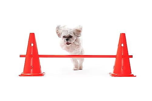 Bramble - Speed Agility Training Hurdles Set with 3 Height Levels, 12 Cones 15" & 6 Training Poles 40", Exercise Jumping Hurdles for Kids, Football Agility Poles, Dog Training Agility Equipment