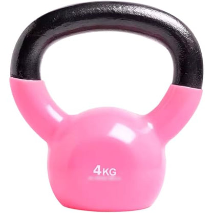 Kettlebell Weights Men's Professional Training Kettlebell, Gym Solid Cast Iron Competitive Kettle Bells, Muscle Training Equipment, Squat/Swing(Rose pink-4kg) - color: Rose Pink-4kg