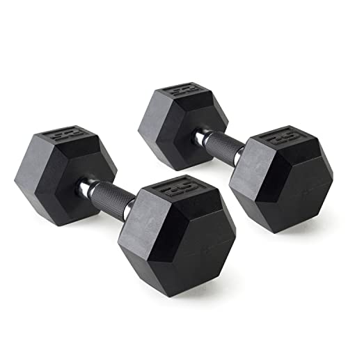 CAP 50 lbs Coated Dumbbell Set | Multiple Styles - color: Tinted Handles, style: 25LBx2 Set