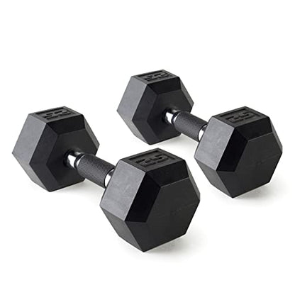 CAP 50 lbs Coated Dumbbell Set | Multiple Styles - color: Tinted Handles, style: 25LBx2 Set