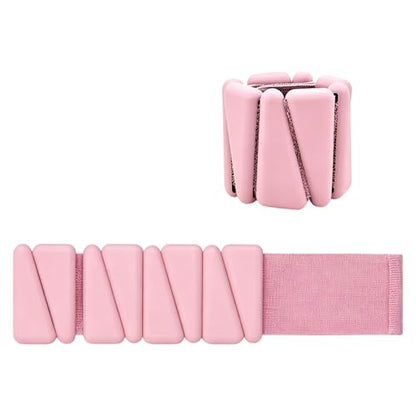 Adjustable Silicone Ankle Wrist Weights Strap for Wrist Leg and Ankle Training Providing Customizable Resistance Levels - color: Pink