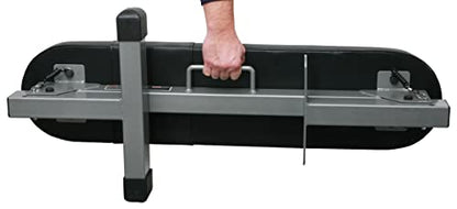 POWERBLOCK Travel Bench, Workout Bench, Folds Up for Easy Storage, Innovative Workout Equipment, Home & Commercial Gyms, Comfortable High Density Foam Upholstery Silver