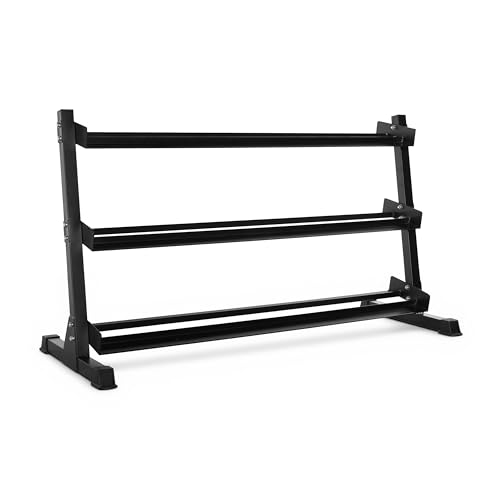 CAP 2-Tier & 3-Tier Dumbbell Rack for Home Gym, Heavy-Duty Steel Weight Storage Rack for Hex Dumbbells, Holds 5-35lb 5-50lb 5-75lb Dumbbell Pairs, Multiple Sizes & Capacities - style: 3-Tier for 5-75LB