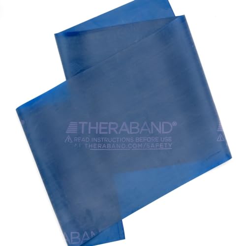 THERABAND Professional Latex Resistance Bands, Individual 6 Ft Elastic Band for Upper & Lower Body Exercise, Physical Therapy, Pilates, Home Workouts, 6 Foot, Blue, Extra Heavy, Level 5 - color: Blue - Extra Heavy, size: 1 Count