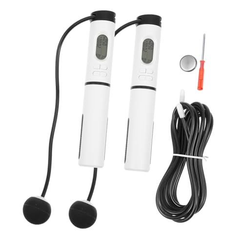 Hemobllo Smart Cordless Jump Rope Weighted with Digital Counter, Indoor Ropeless Skipping Rope for Fitness and Weight Loss, 1 Handle with Switch and Steel Wire Ball Design