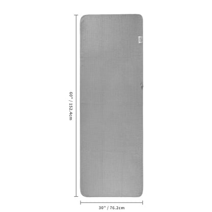 POLYTE 380 GSM Poly Blend Microfiber Quick Dry Waffle Bath Towel, 30x60 in - color: Light Gray