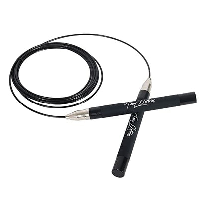 Tony Jeffries 2.0 Speed Jump Rope of 360 degree Spin Ball Bearings, Daily Exercise Skipping Rope with Silicon Grip Handles, Lightweight Self Locking Adjustable Length Jump Rope for Fitness Training