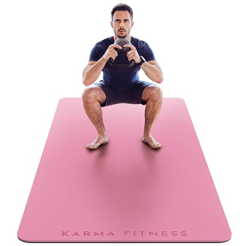 Large Exercise Mat – Extra Thick 10mm Workout Mat (72"x32") – Non-Slip TPE Yoga Mat for Women & Men – Pilates, HIIT, Fitness & Home Gym Mat – Includes Free Carry Bag - color: Pink