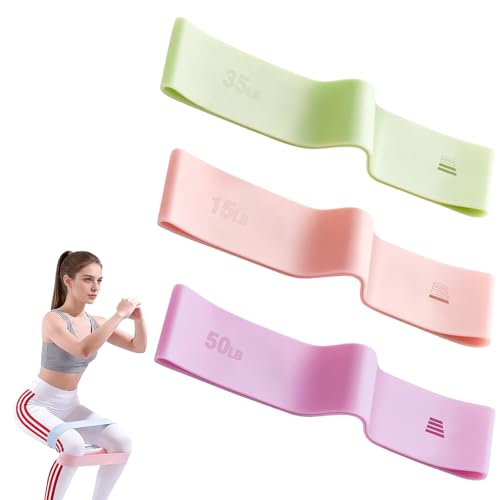 Resistance Bands for Working Out - 2/3/4 Pack Elastic Loop Exercise Band Set 15 25 35 50 lbs, Strength Training Stretching Home Gym Workout Bands for Pilates Yoga Leg Glute Arm Workout for Women Men - size: 3 Pack