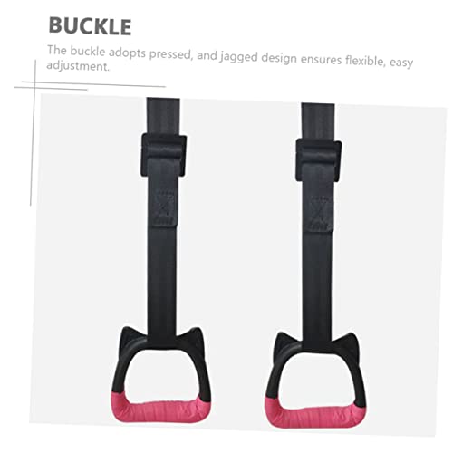 Adjustable Gymnastics Rings Set for Kids Sturdy Fitness Supply with Straps Indoor Pull-Up Exercise Equipment