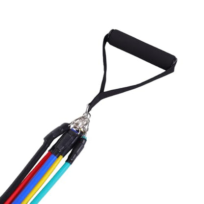 ZJchao 13 Pcs Resistance Bands Set with Reinforced Alloy Connectors and Soft Foam Padded Door Anchors for Strength Training Pilates